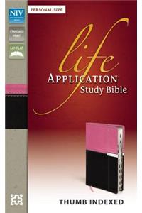 NIV, Life Application Study Bible, Personal Size, Leathersoft, Pink/Brown, Indexed
