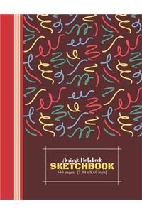 Amiesk Notebook - Sketch Book - 140 pages (7.44 x 9.69 inch)