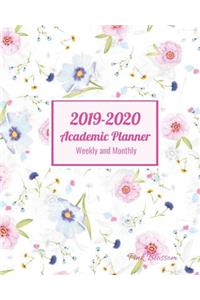 2019-2020 Academic Planner Weekly and Monthly Pink Blossom