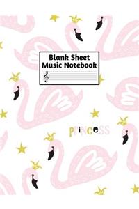 Blank Sheet Music Notebook: Easy Blank Staff Manuscript Book Large 8.5 X 11 Inches Musician Paper Wide 12 Staves Per Page for Piano, Flute, Violin, Guitar, Trumpet, Drums, Cell