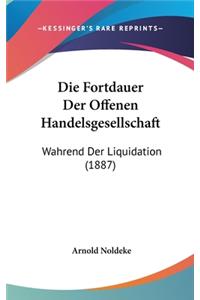 Die Fortdauer Der Offenen Handelsgesellschaft