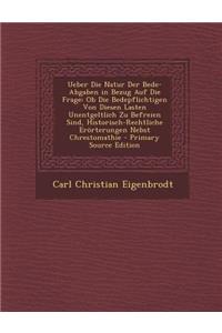 Ueber Die Natur Der Bede-Abgaben in Bezug Auf Die Frage