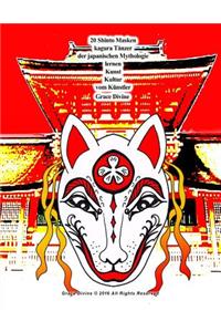 20 Shinto Masken kagura Tänzer der japanischen Mythologie lernen Kunst Kultur vom Künstler Grace Divine