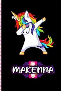 Makenna - Dabbing Unicorn personalized named Notebook