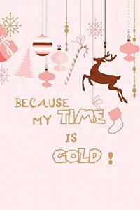 Because my time is gold daily cute girly pink to do list notebook