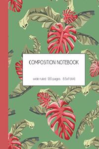 Composition notebook wide ruled 120 pages 8.5x11 (A4)