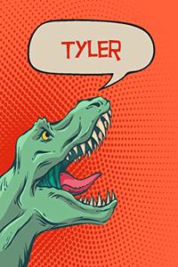 Tyler: Personalized Dino Journal, Notebook, Diary 120 Pages of Lined Paper 6x9