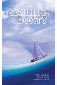Sailing Boats Pocket Monthly Planner 2018