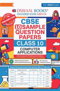 Oswaal CBSE Sample Question Papers Class 10 Computer Applications Book (For 2025 Exam)