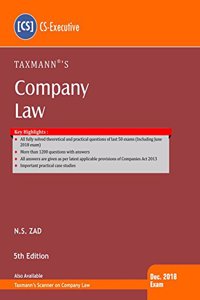 Company Law (CS-Executive) (December 2018 Exams) (5th Edition June 2018)