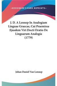J. D. a Lennep in Analogiam Linguae Graecae, Cui Praemissa Ejusdem Viri Docti Oratio de Linguarum Analogia (1779)