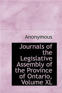 Journals of the Legislative Assembly of the Province of Ontario, Volume XL