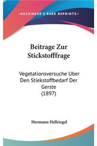 Beitrage Zur Stickstofffrage