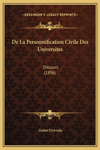 De La Personnification Civile Des Universites