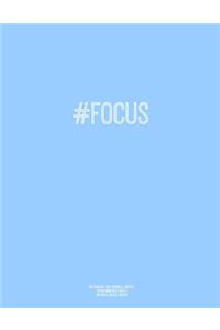 Notebook for Cornell Notes, 120 Numbered Pages, #FOCUS, Blue Cover