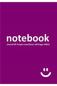 Notebook Journal B5 Purple 8mm 140 pages SMILE