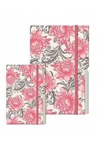 Pink Peony on Ivory Edgewise Small Journal
