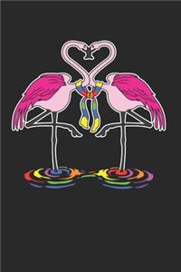 Gay Pride With A Flamingo Notebook - Lesbian Journal Planner