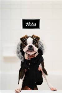 Boston Terrier Dog Pup Puppy Doggie Notebook Bullet Journal Diary Composition Book Notepad - Small Pilot