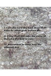 Religious School Composition Book First Three Commandments Traditional Stone