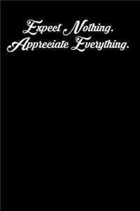 Expect Nothing. Appreciate Everything.