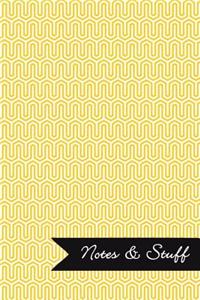Notes & Stuff - Lined Notebook with Sunflower Yellow Key Maze Pattern Cover