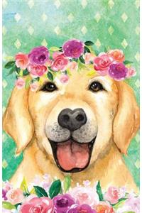 Journal Notebook For Dog Lovers Labrador In Flowers