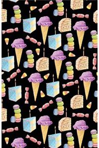 Journal Notebook Birthday Cake and Ice Cream Cones Pattern