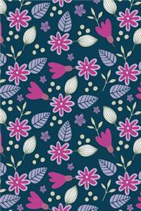 Journal Notebook Pink Leafy Pattern