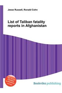 List of Taliban Fatality Reports in Afghanistan