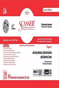Scanner CS Executive Programme Module - I (2017 Syllabus) Paper - 1 Jurisprudence, Interpretation and General Laws (Green Edition) (Applicable for June 2020 Attempt)