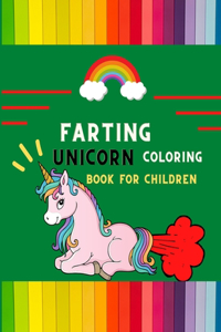 Farting unicorn coloring book for children