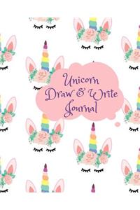 Unicorn Draw and Write Journal: Kids Creative Writing Notebook with Helpful Hints on How to Start Writing a Story and Dot Grid Pages for Working on Rough Drafts Unicorn Head Rainbo