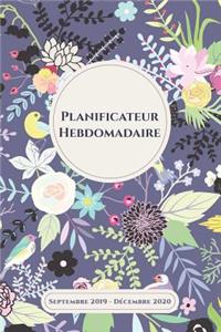 Planificateur Hebdomadaire Une Semaine Par Page Septembre 2019 - Décembre 2020