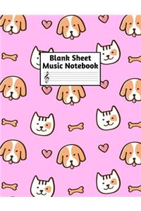 Blank Sheet Music Notebook: Easy Blank Staff Manuscript Book Large 8.5 X 11 Inches Musician Paper Wide 12 Staves Per Page for Piano, Flute, Violin, Guitar, Trumpet, Drums, Cell