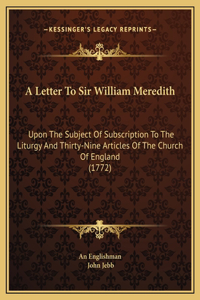 A Letter To Sir William Meredith