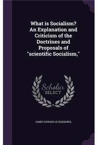 What Is Socialism? an Explanation and Criticism of the Doctrines and Proposals of Scientific Socialism,
