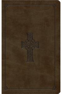 ESV Large Print Personal Size Bible (Trutone, Olive, Celtic Cross Design)