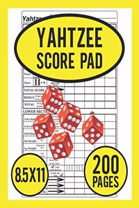 Yahtzee Score Pad