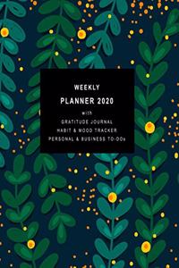 Weekly Planner 2020 with Gratitude Journal, Habit & Mood Tracker, Personal & Business TO-DOs