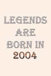Legends Are Born In 2004 Notebook