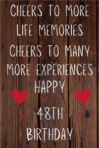 Cheers To More Life Memories Cheers to Many More Experiences Happy 49th Birthday