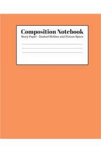 Composition Notebook - Story Paper - Dashed Midline and Picture Space