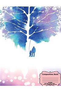 Father And Child Watercolor Composition Book