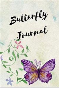 Butterfly Journal: 6 X 9 - Blank-Lined Journal with Faded Butterfly Image in Background on Every Page - (Diary/Notebook)