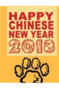 Happy Chinese New Year 2018: Dog Year, Red Paw, a Journal