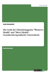 Lexik der Lifestylemagazine Women's Health und Men's Health. Geschlechterspezifische Unterschiede