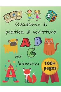 Quaderno di pratica di scrittura per bambini