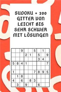 sudoku + 200 Gitter von leicht bis sehr schwer mit Lösungen