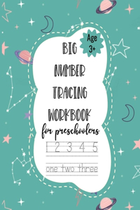 Big number tracing workbook for preschoolers